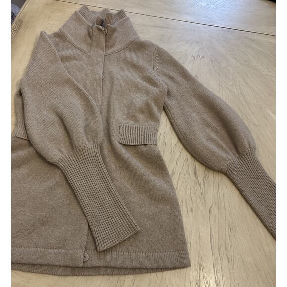 VTG 100% Cashmere Sweater XS Zip Up Jacket Military Saks Fifth Avenue 80s/90s - Picture 7 of 16